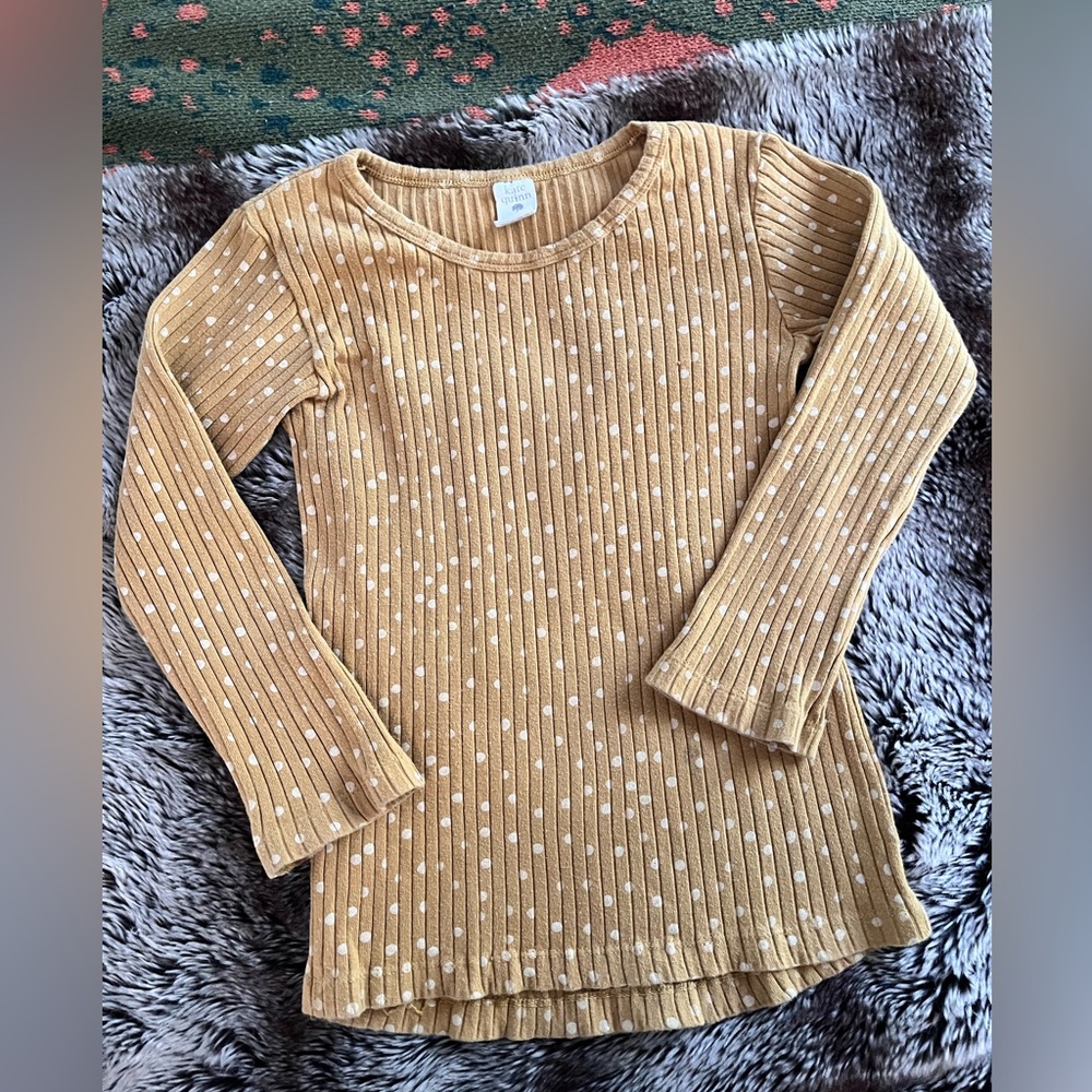 Kate Quinn || Honey Dot Stretch Ribbed Longsleeve Tee